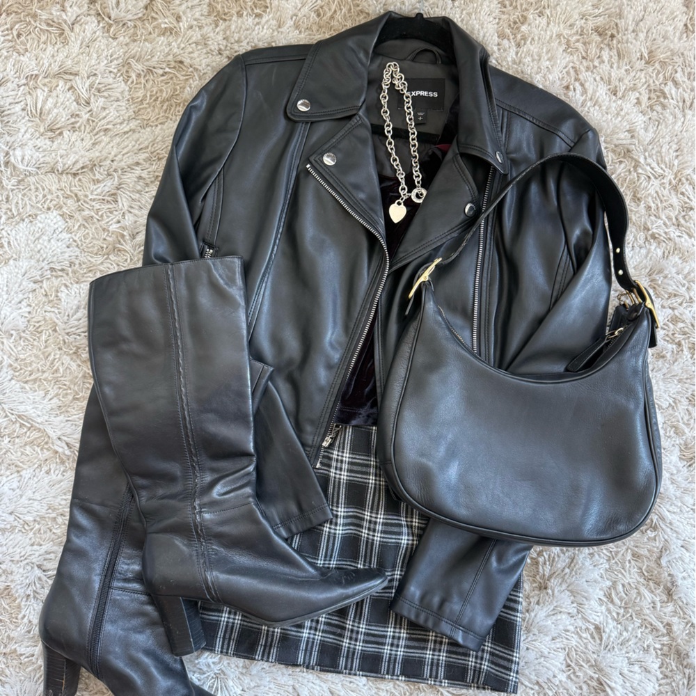 Express Black Leather Jacket - image 1